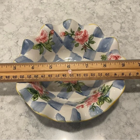 Vintage “ND Exclusive” Hand Painted Scalloped Edge Floral Ceramic Dish/Bowl - Picture 6 of 14